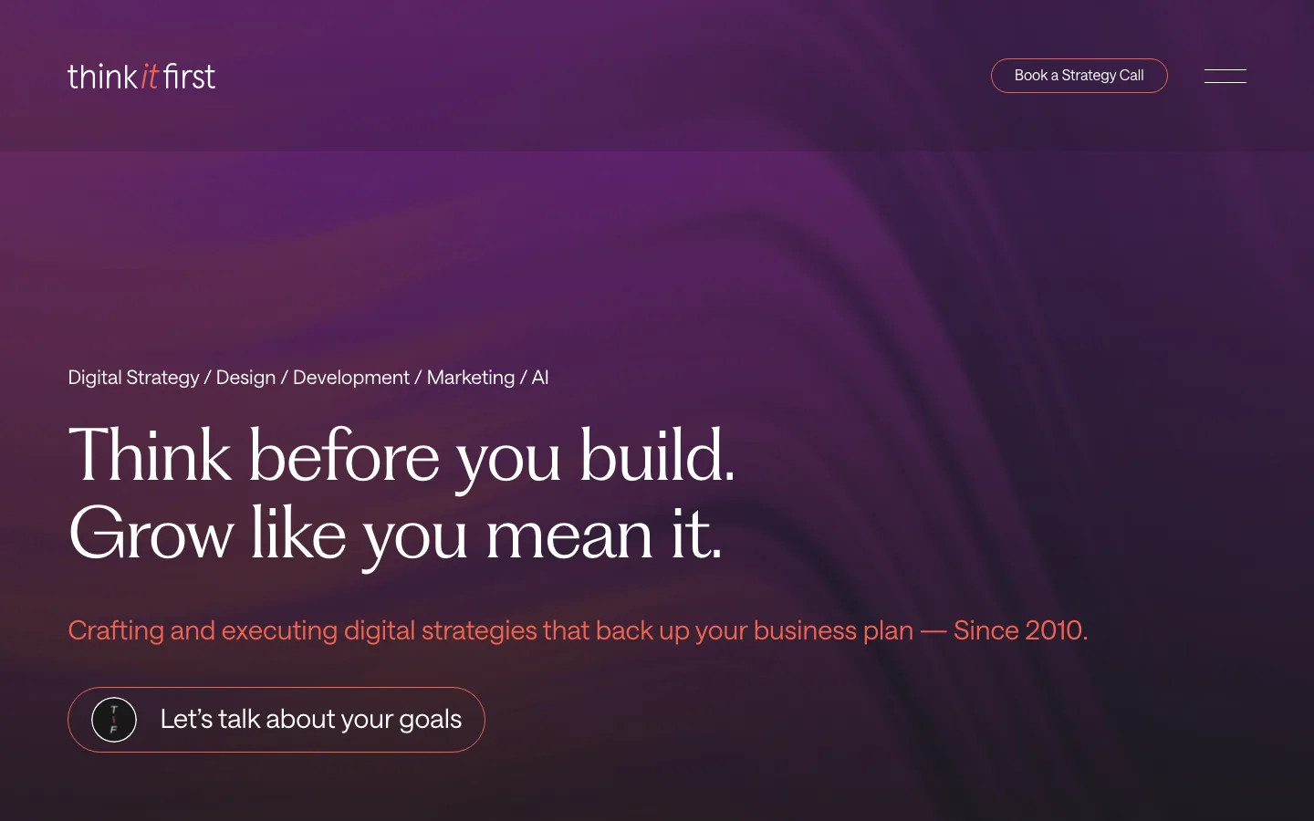 Top of the Think It First website
